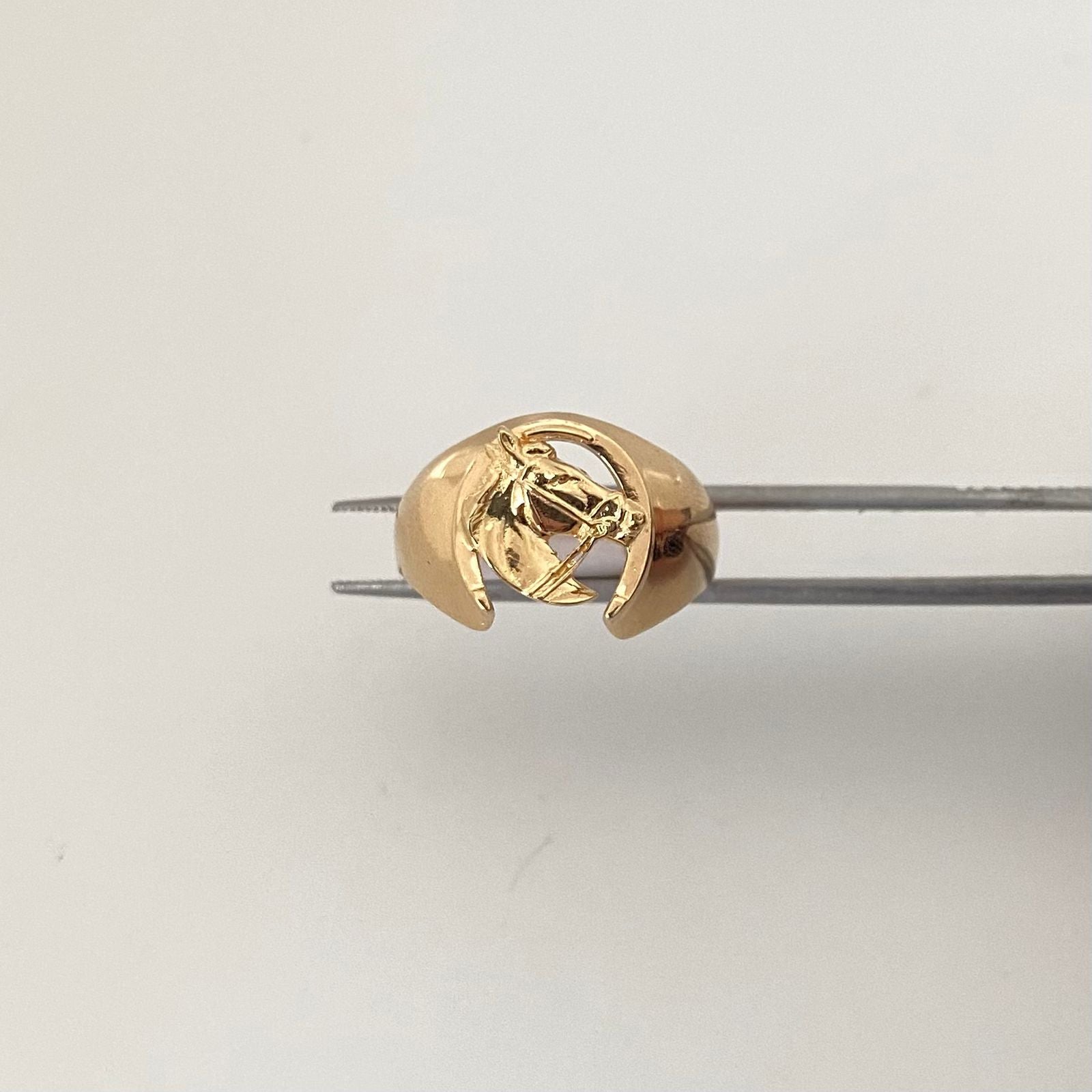 Anillo silueta caballo liso Oro amarillo 18k / Talla 10 1/2 / 7,85 Gr